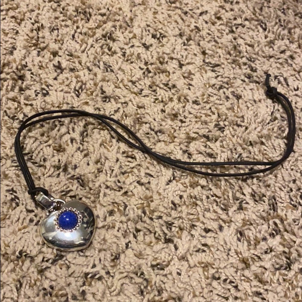 Heart shaped necklace with blue stone